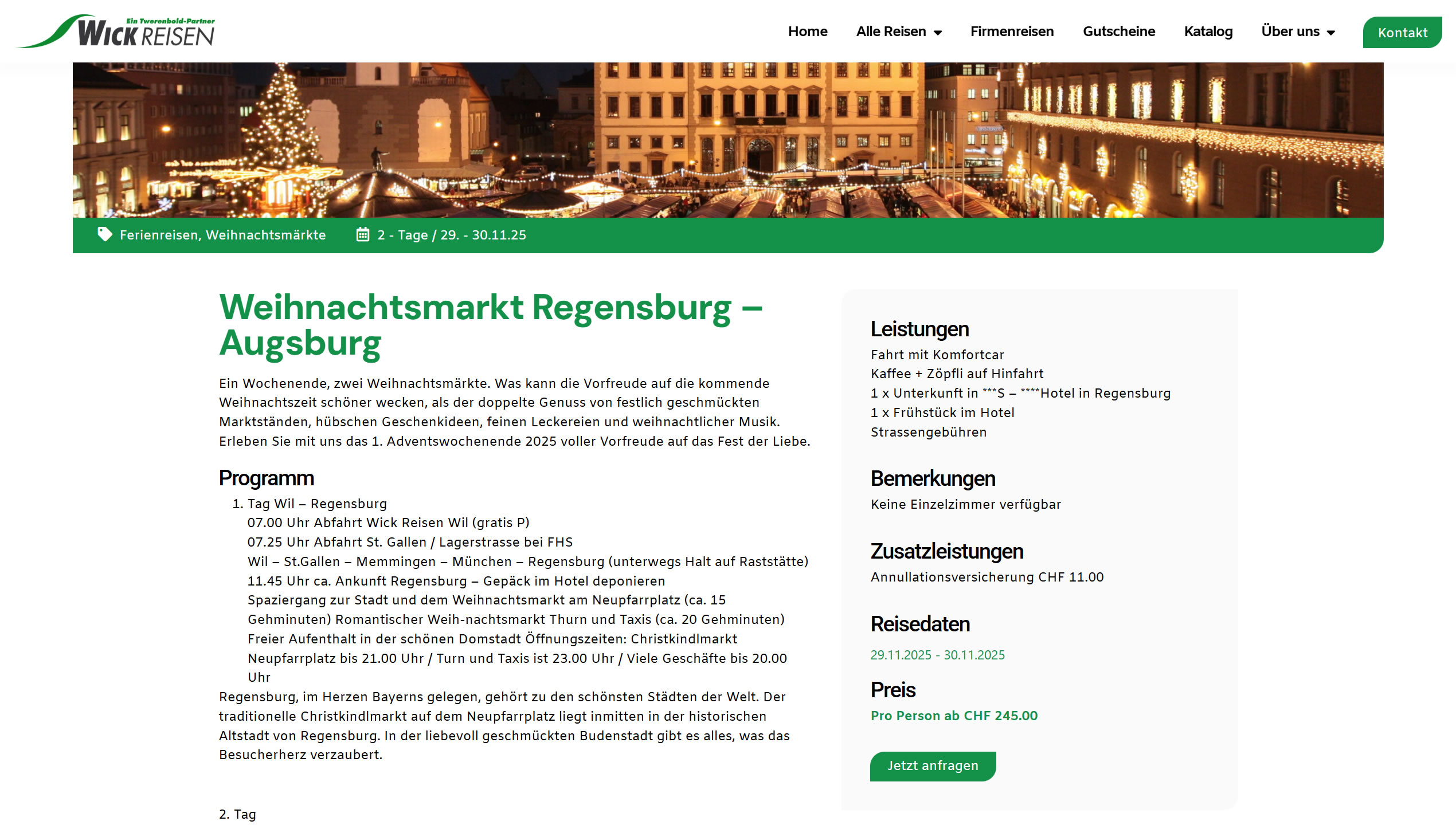 Wickreisen Reiseansicht