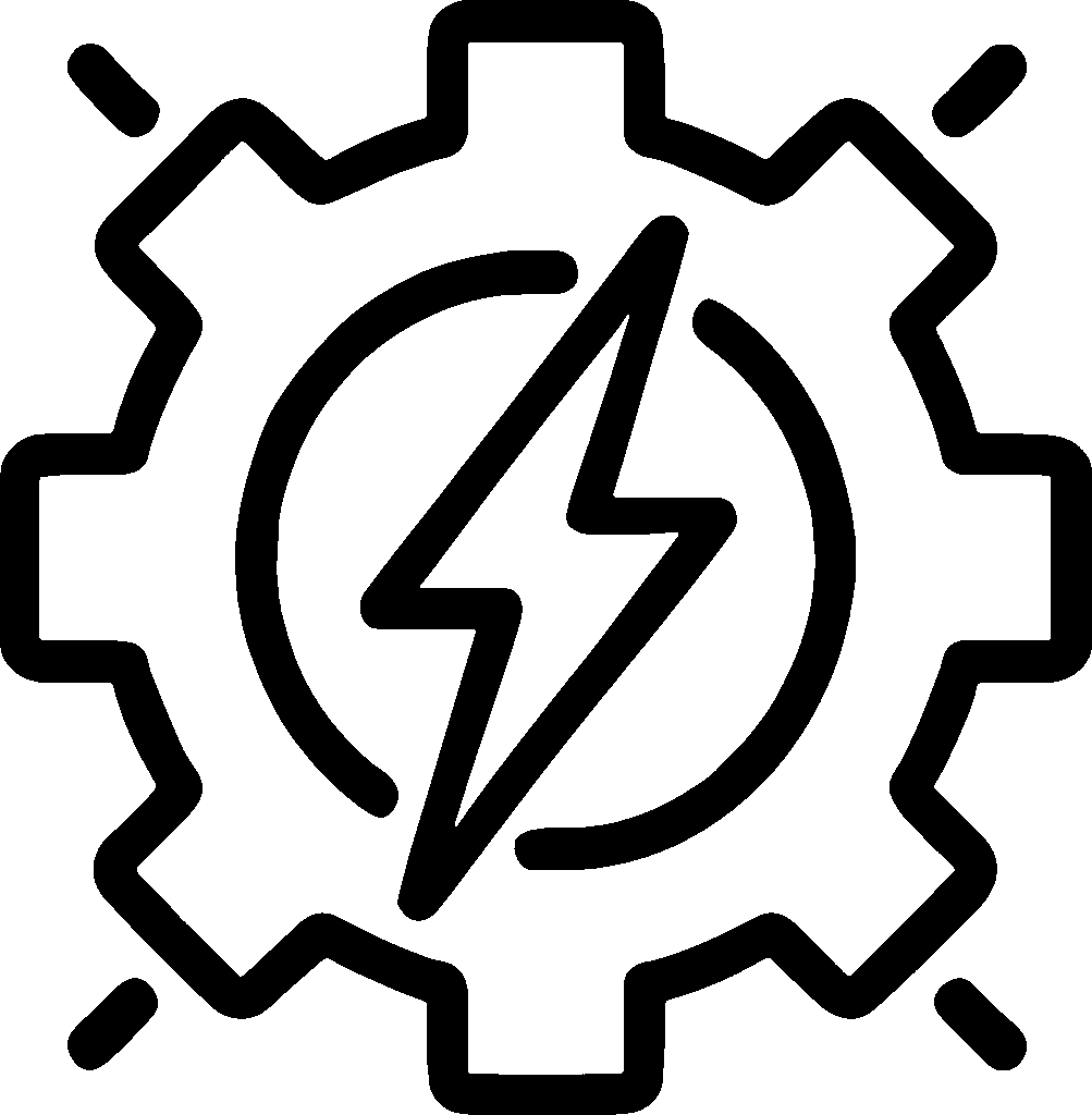 Zahnrad mit Blitz Icon