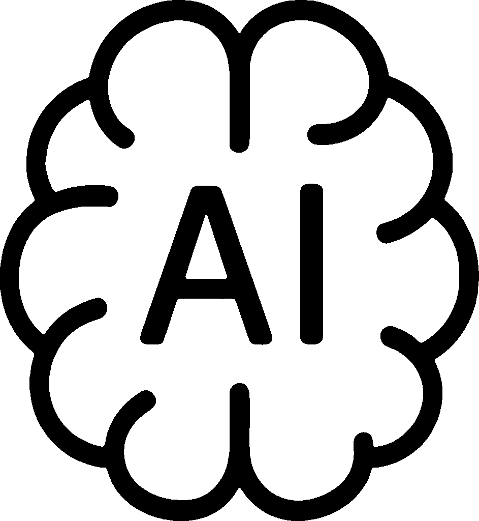 Gehirn mit AI Icon für Künstliche Intelligenz